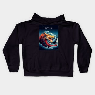 Chinese Dragon: Year of the Dragon, Chinese New Year on a Dark Background Kids Hoodie